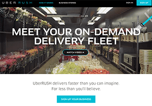 UberRUSH launched last month in Chicago and San Francisco. The service, which has been in testing in New York City for more than a year, offers same-day delivery of products, delivered on bikes and cars by Uber couriers. BloomNet is one of the first companies to test the new service in all three cities. 