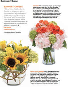 Designs featured in the July issue of Floral Management are “deceptively simple” and uniformly profitable. 