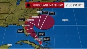 According to Weather.com, the red-shaded area denotes the potential path of the center of the tropical cyclone. Note that impacts (particularly heavy rain, high surf, coastal flooding) with any tropical cyclone may spread beyond its forecast path. 