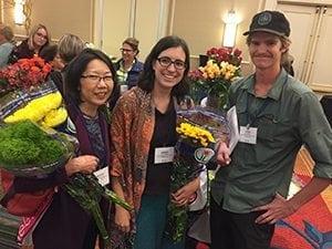 Many shop owners bring multiple employees to SAF's 1-Day Profit Blast, including Marsha Jones (left), owner of Little's Woodlawn Florist, Inc., who brought her entire 4-person team (shown with team members Amber Winter and Ryan Bresee) to the Denver event last October.