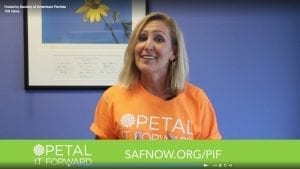 SAF Vice President of Marketing Jennifer Sparks gave advice on generating local news coverage for your Petal It Forward event during a Facebook Live presentation on Sept. 26.