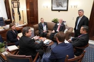 Sen. Corey Gardner (R) engaged in a lively discussion with members of SAF’s Colorado delegation.