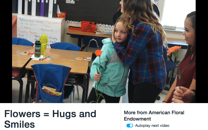 The American Floral Endowment created a video of kids gifting teachers with flowers. Share this to get some end-of-the-school-year sales.