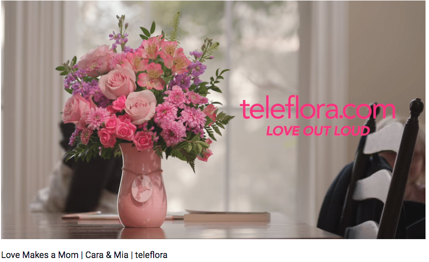 The videos in Teleflora’s “Love Makes a Mom” campaign feature a variety of families, including a mother of a daughter with Down syndrome.