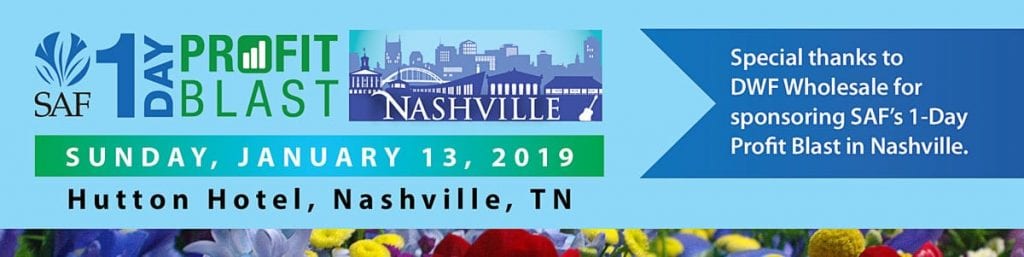 Sponsored by DWF Wholesale, the SAF 1-Day Profit Blast in Nashville is $139 for members and $189 for non-members, and $99 for each additional registrant from the same company. Register now at safnow.org/1-day-profit-blast.
