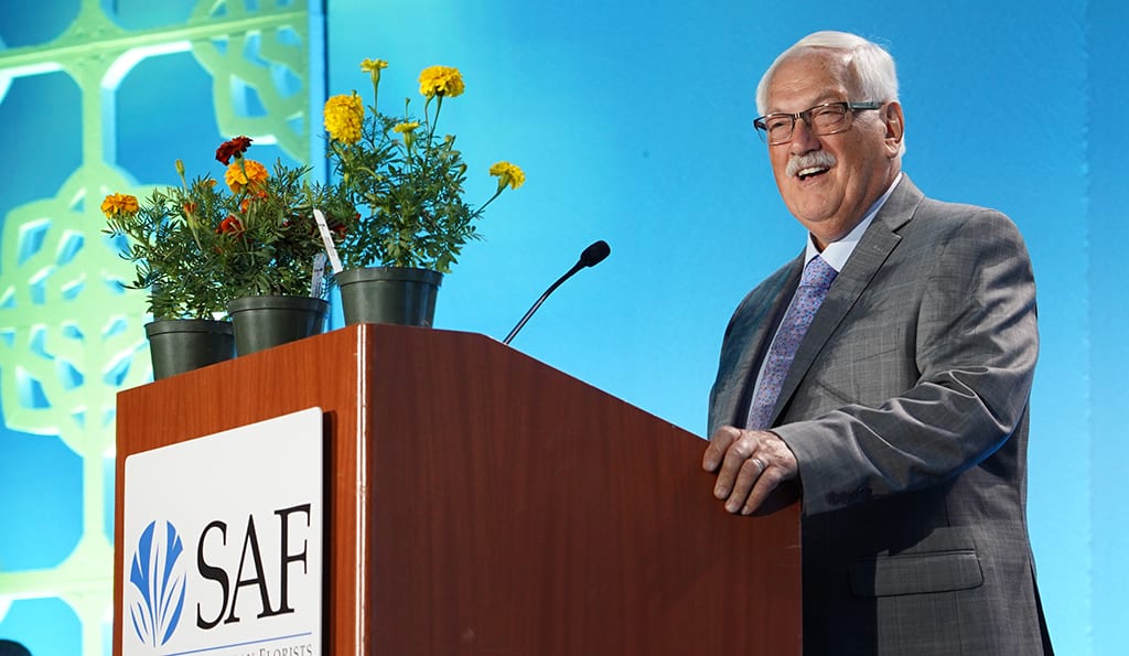 Blair Winner received the SAF Gold Medal Award, honors the originator or introducer of a widely distributed plant or flower that has become established as an outstanding product of significant horticultural and commercial value, during SAF Palm Springs 2018.